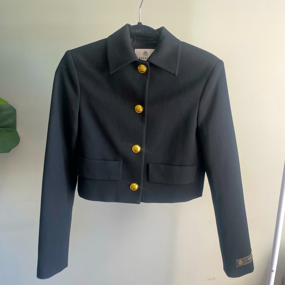 Aritzia Babaton Frances Cropped Jacket XXS Black